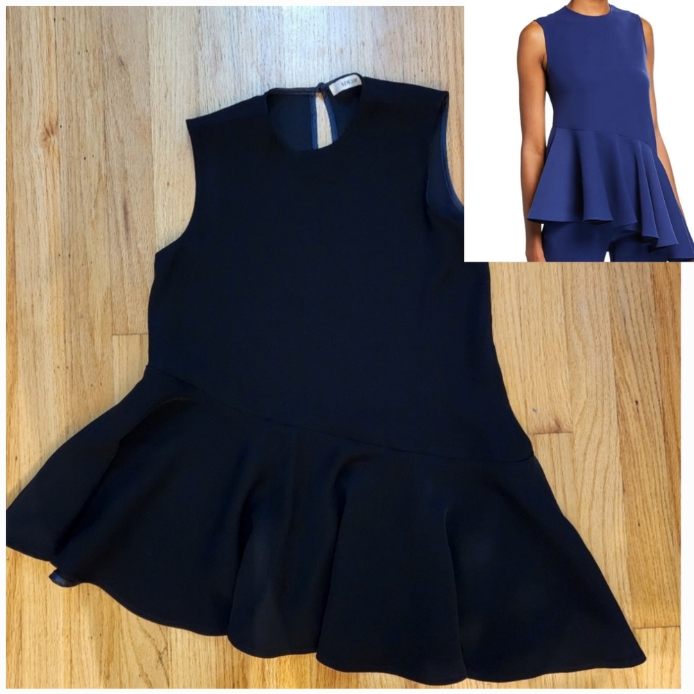 ADEAM Asymmetric Ruffled Peplum Tank Top Size Small